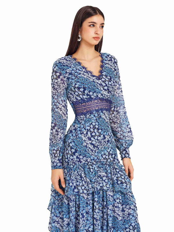 Watercolor Blooms Lace Dress