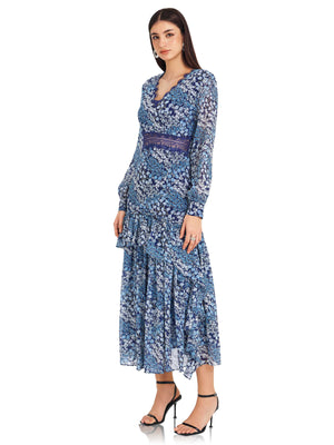 Watercolor Blooms Lace Dress