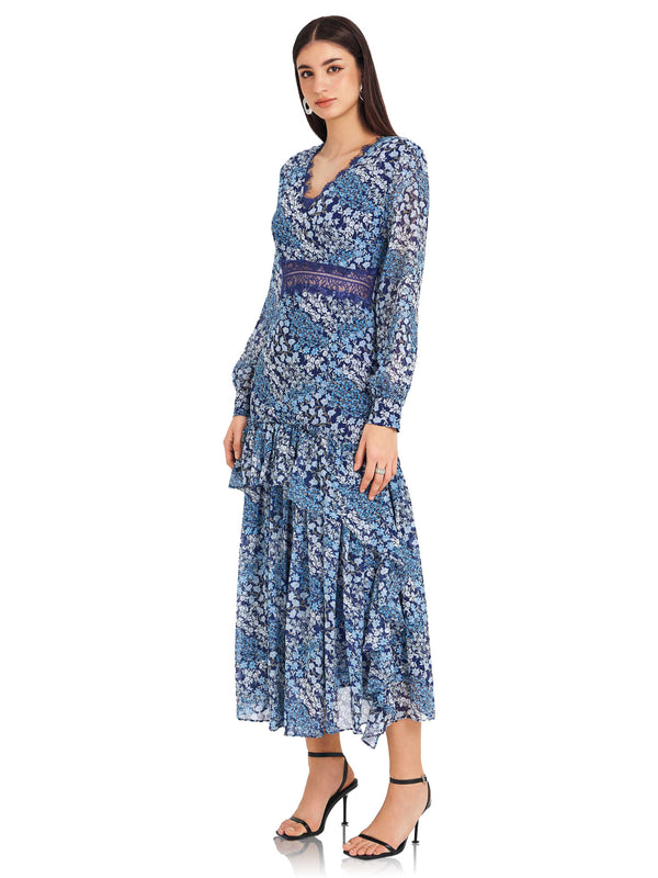 Watercolor Blooms Lace Dress