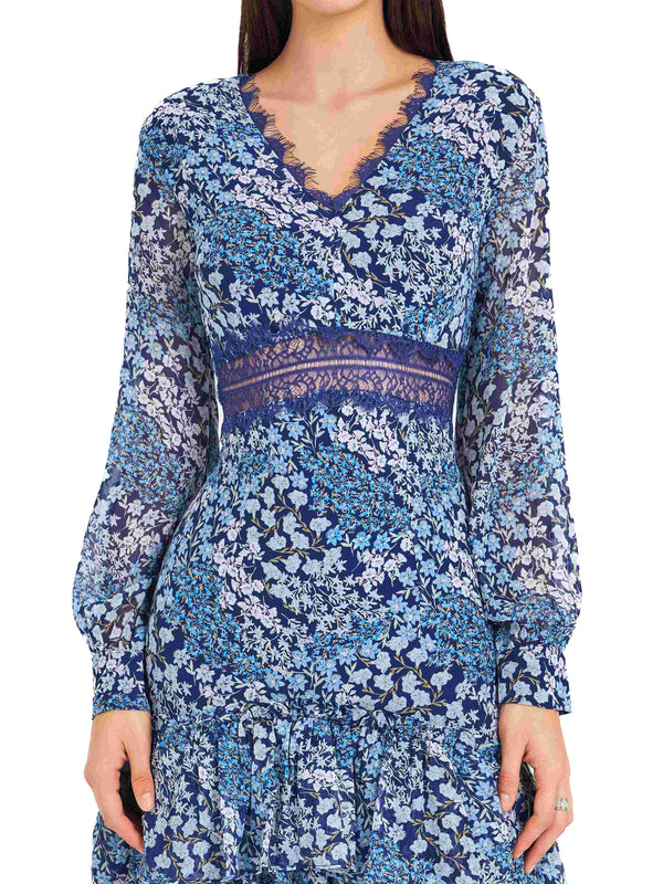 Watercolor Blooms Lace Dress