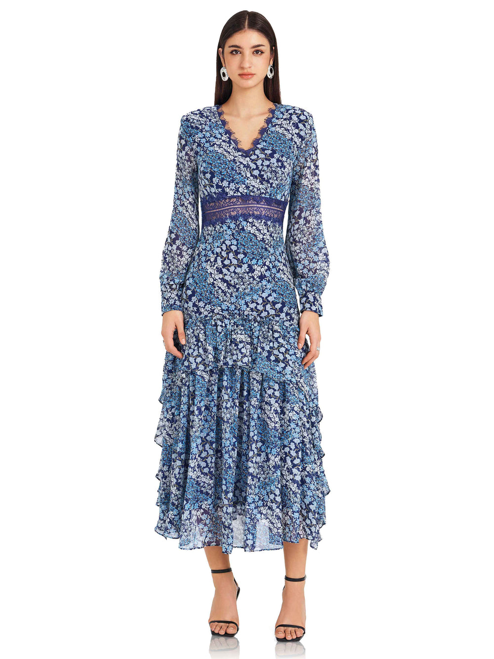 Watercolor Blooms Lace Dress