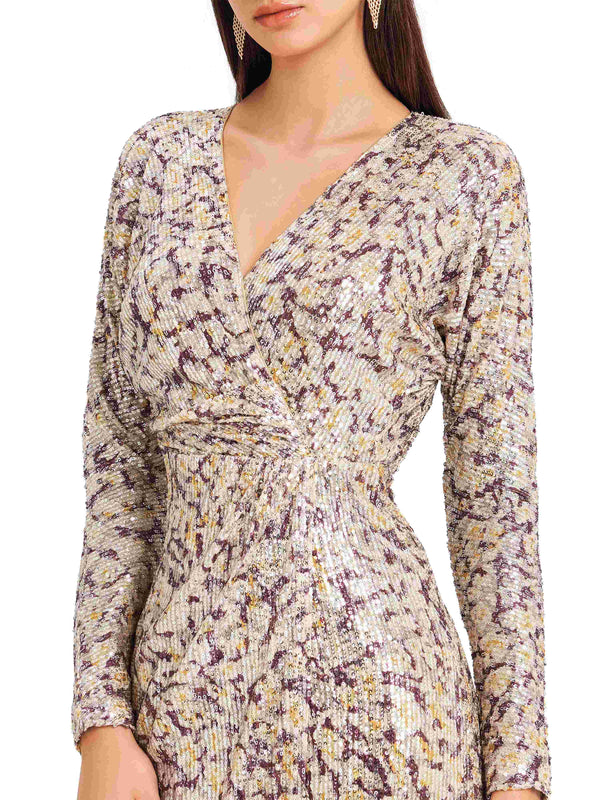 Sequin Leopard Print Dress