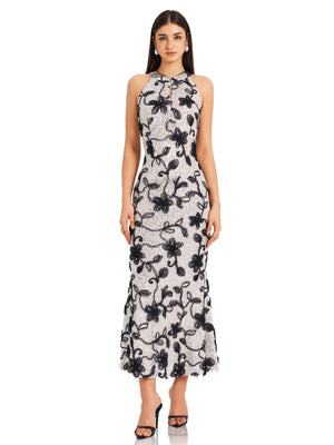 Moonlight Bloom Shadow Sequin Dress