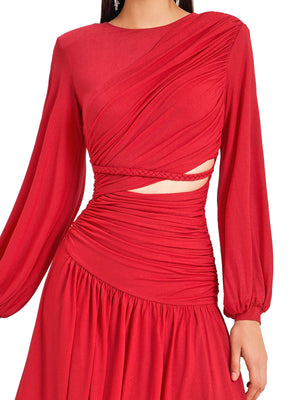 Red Cutout  Maxi Dress