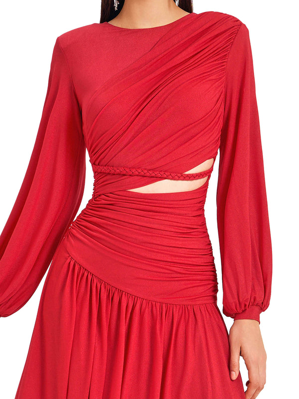 Red Cutout  Maxi Dress
