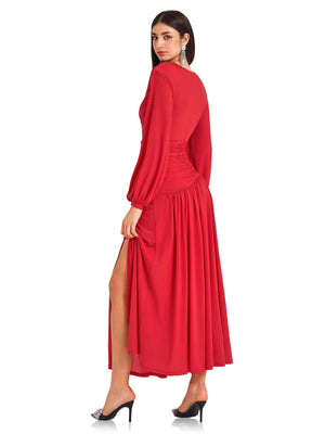 Red Cutout  Maxi Dress