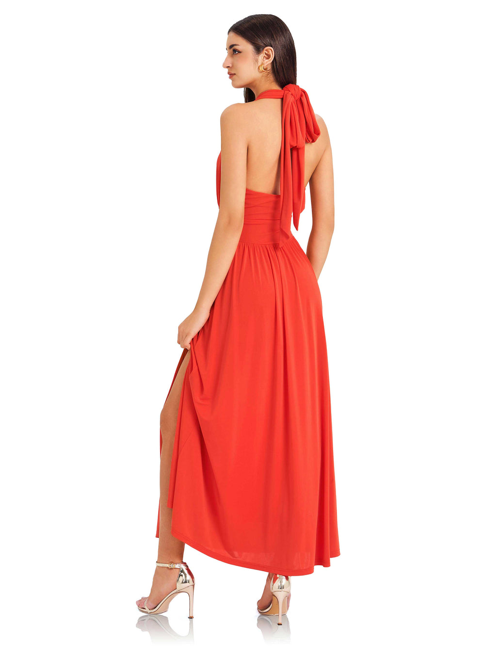 Orange Cutout Maxi Dress