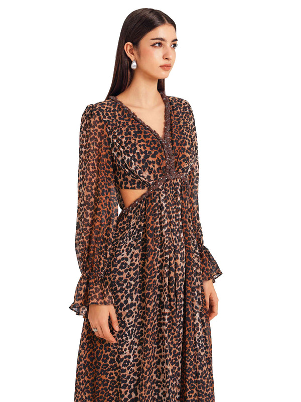 Brown Leopard Dress