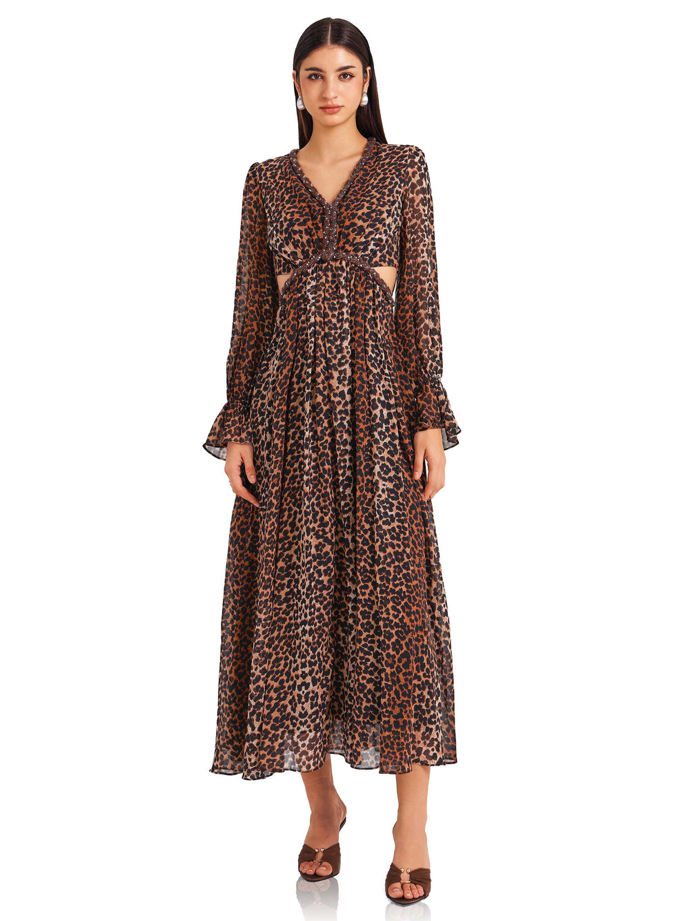 Brown Leopard Dress