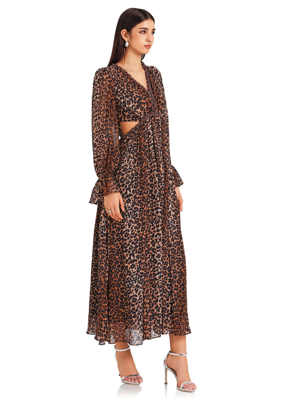 Brown Leopard Dress