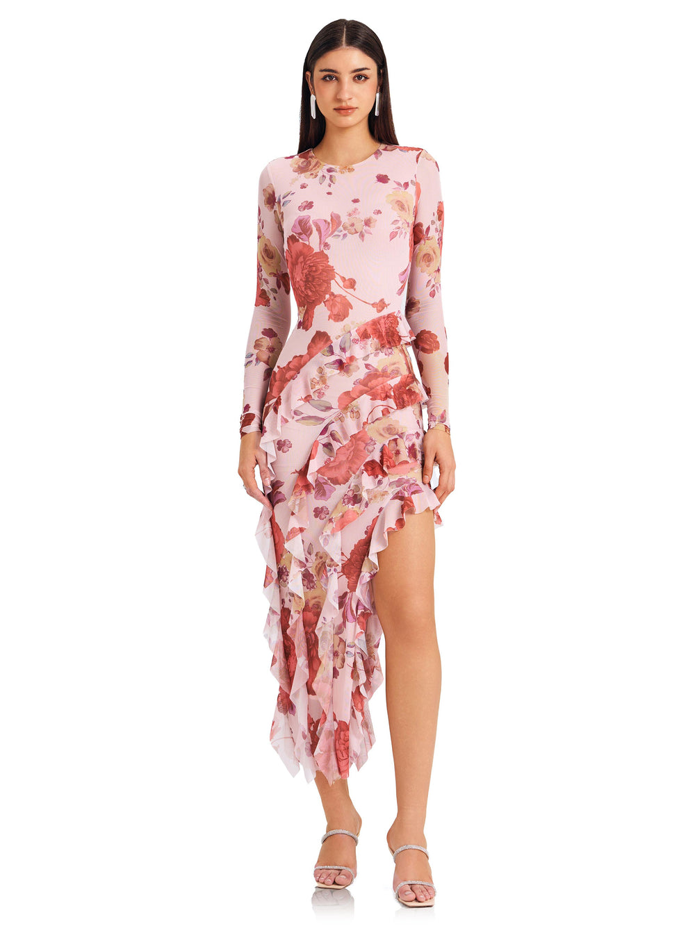 Soft Pink Floral Print Dress