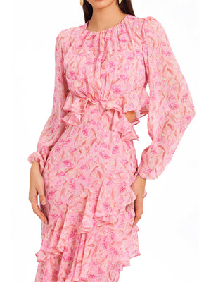 Tulip Ruffled Cutout Dress