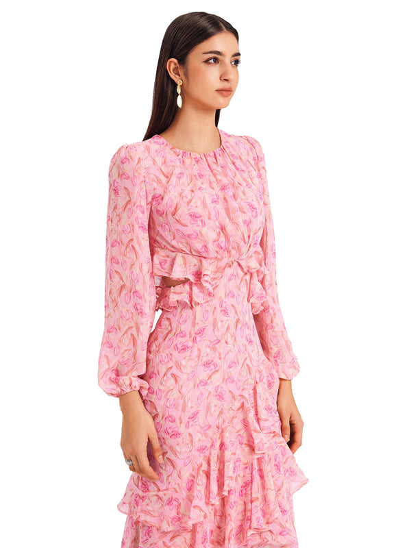 Tulip Ruffled Cutout Dress