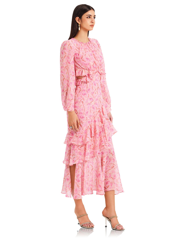 Tulip Ruffled Cutout Dress