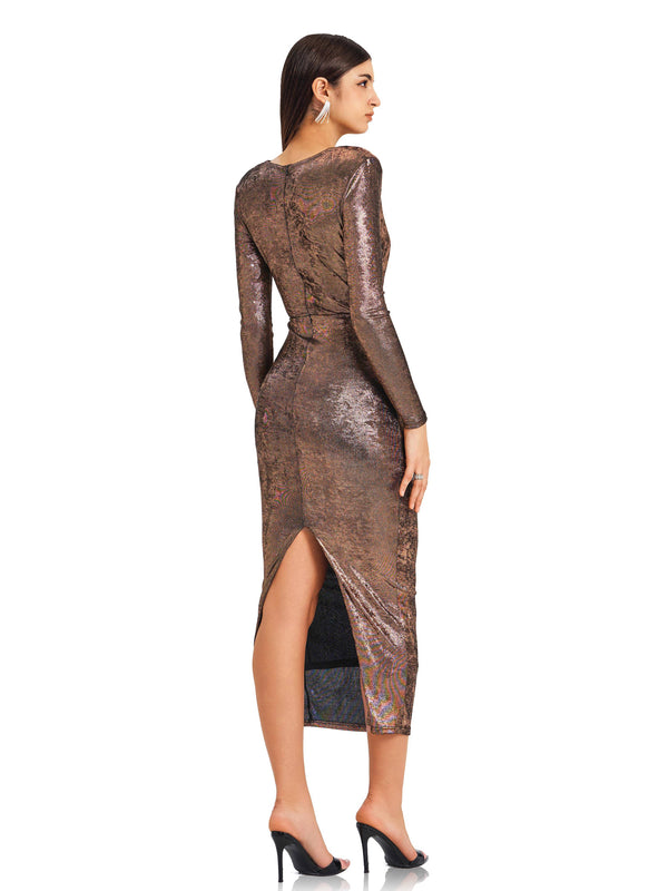 Metallic Brass tone Dress