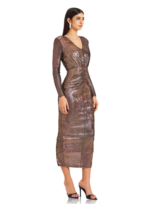 Metallic Brass tone Dress