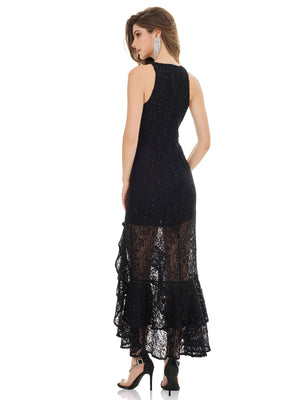 Black Lace Sleeveless Dress