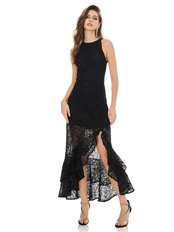 Black Lace Sleeveless Dress