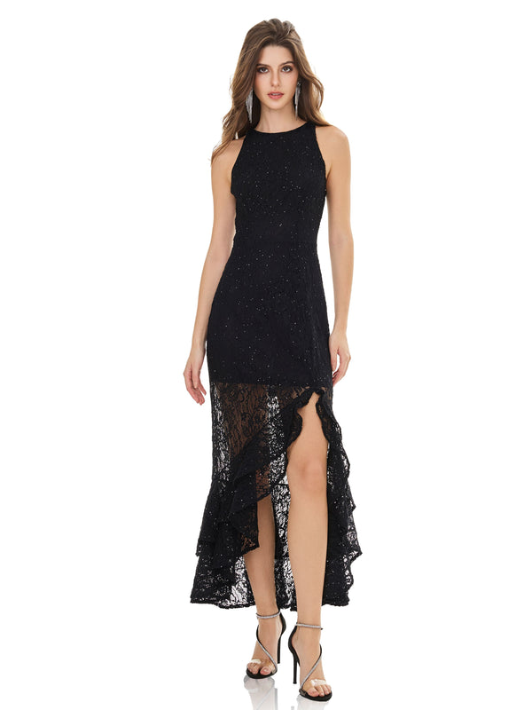 Black Lace Sleeveless Dress