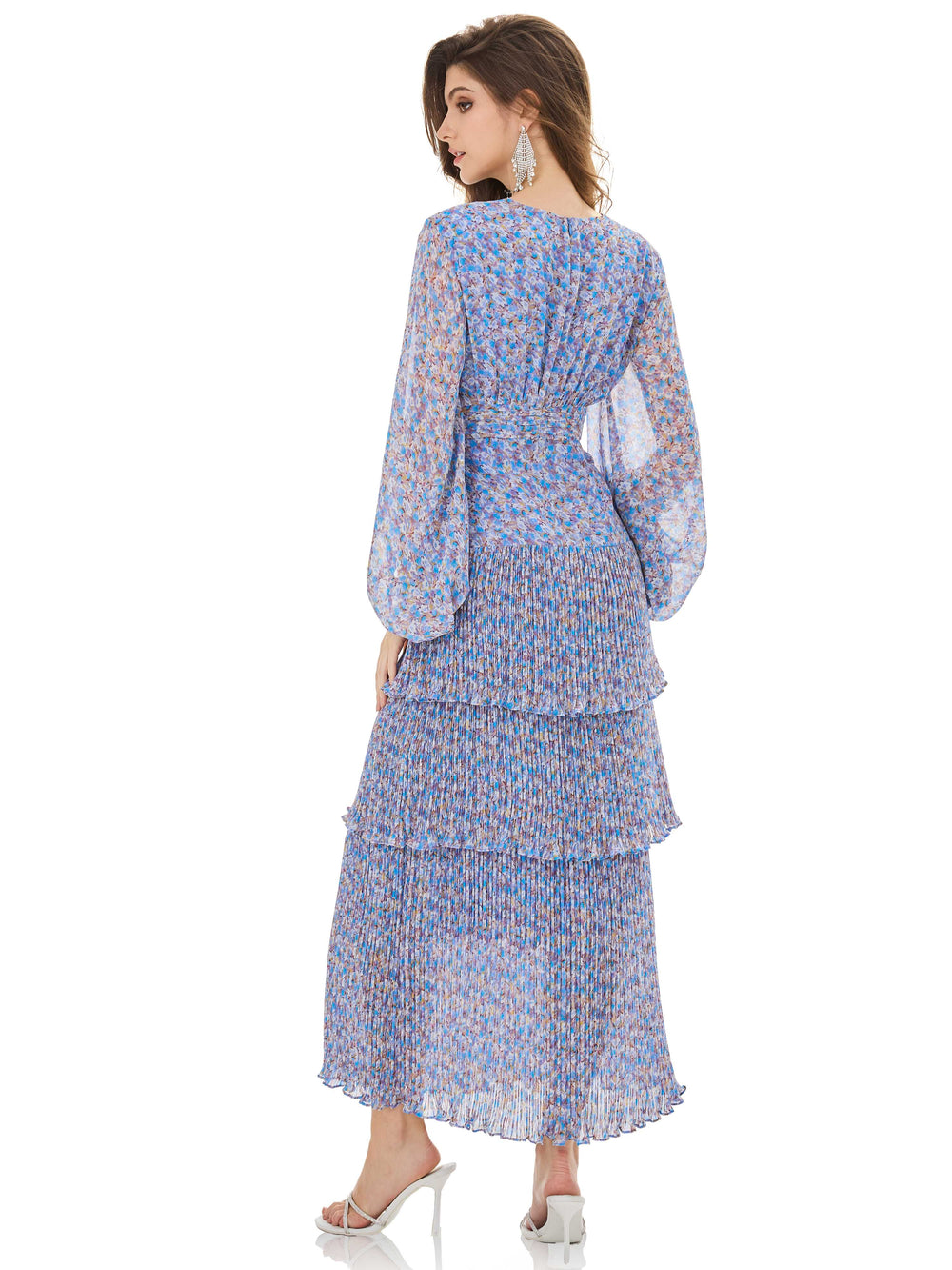 Water Lily Blue Ruffle Dress