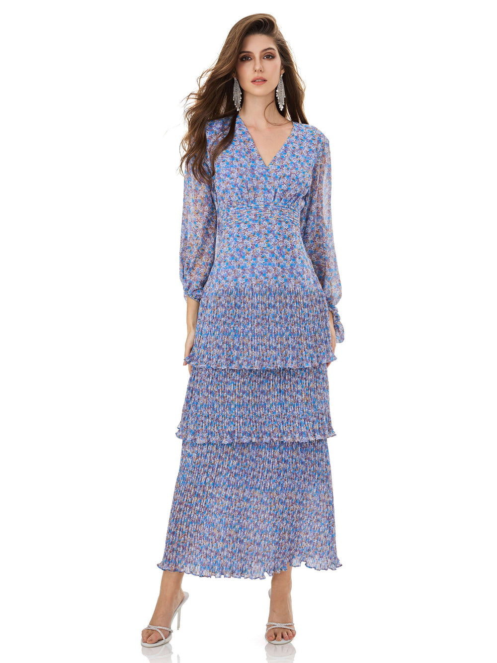 Water Lily Blue Ruffle Dress