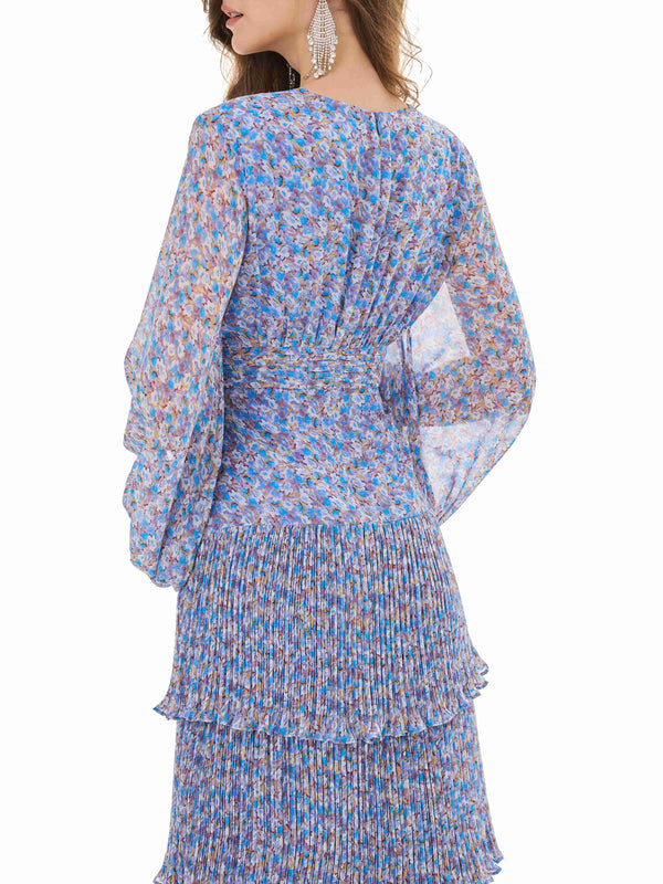 Water Lily Blue Ruffle Dress