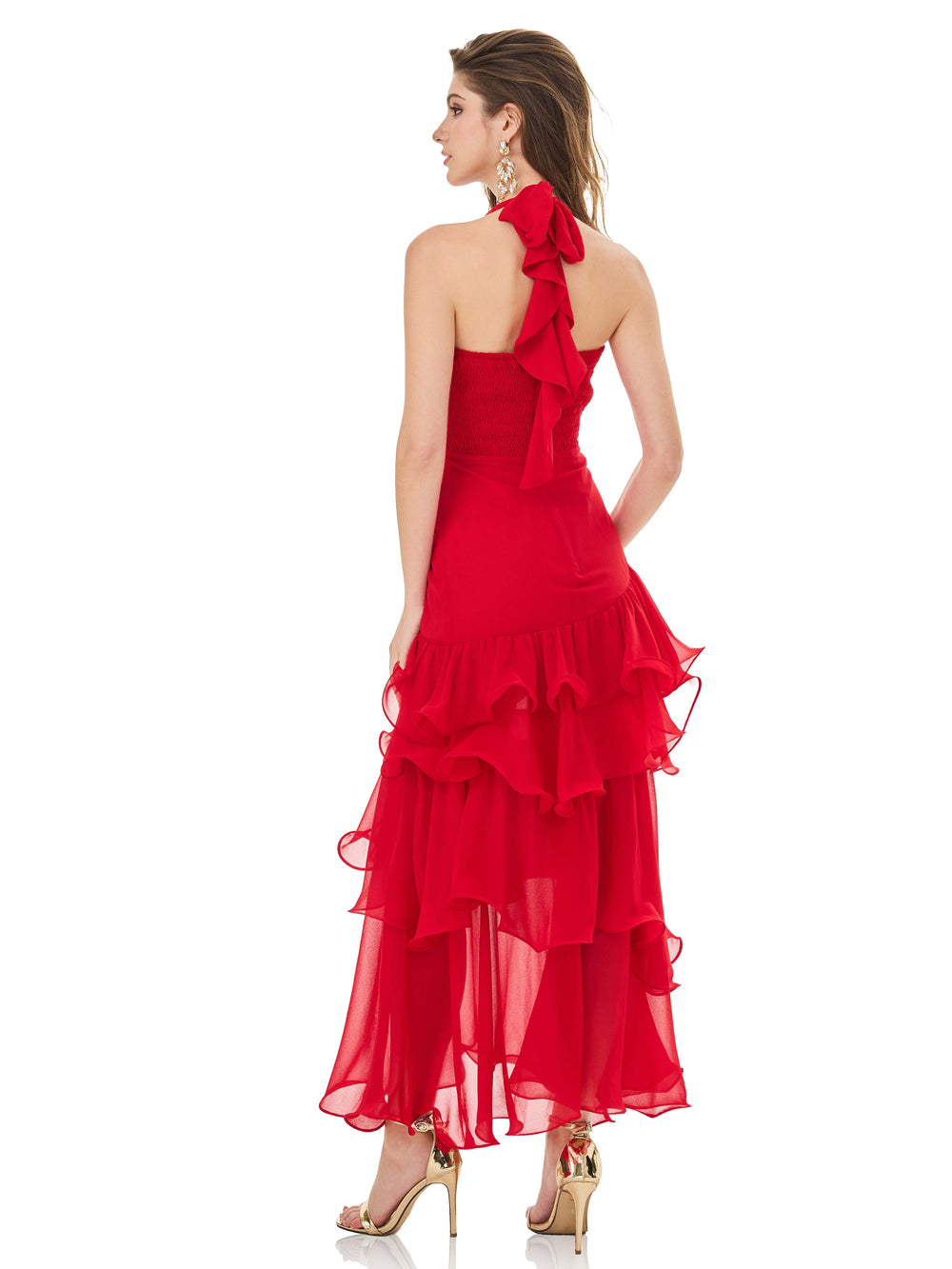 Passionate Crimson Tiered Dress
