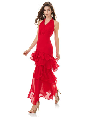 Passionate Crimson Tiered Dress