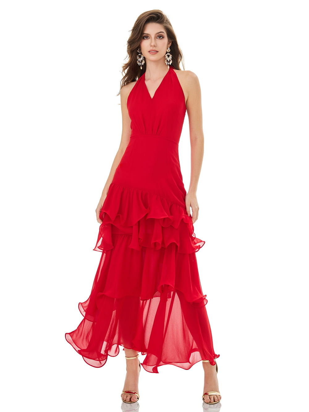 Passionate Crimson Tiered Dress