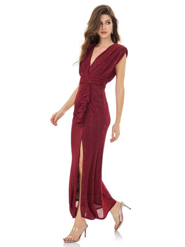 Burgundy Night Dazzling Dress