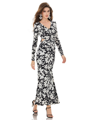 Ink White Imprint Dress
