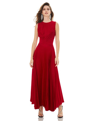Vermilion Pleated Gown