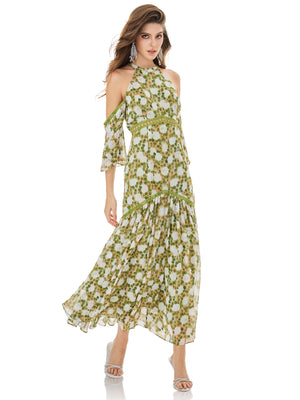 Morning Dew Garden Halter Dress