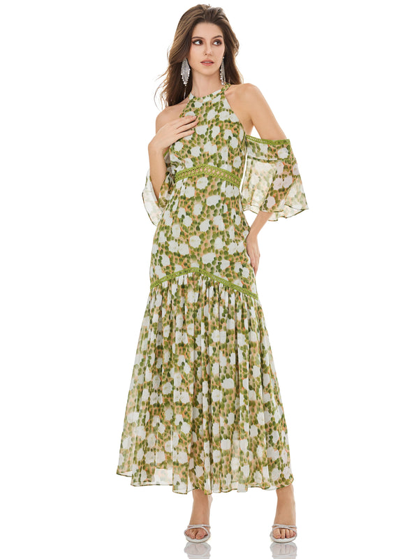Morning Dew Garden Halter Dress