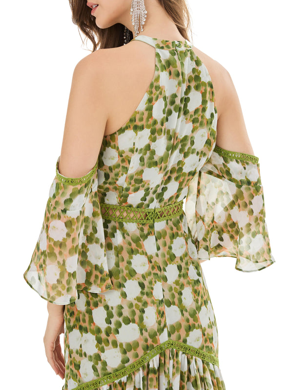 Morning Dew Garden Halter Dress