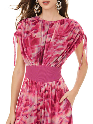 Magenta Dream Watercolor Print Jumpsuit
