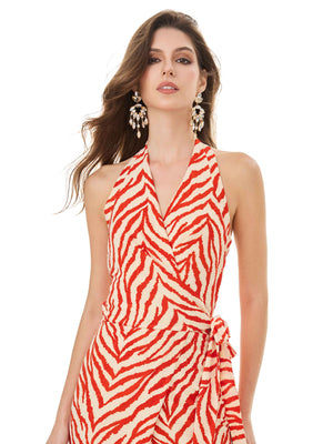 Tangerine Zebra Stripe Dress