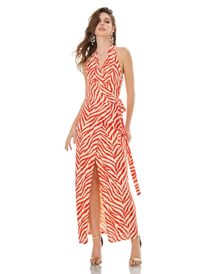 Tangerine Zebra Stripe Dress