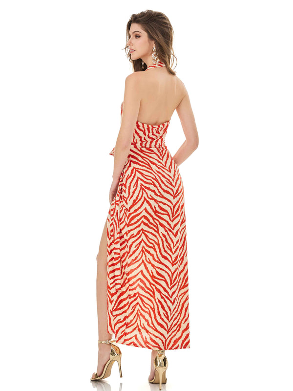 Tangerine Zebra Stripe Dress