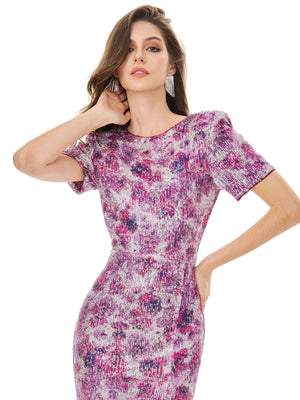 Amethyst Hues Sequined Maxi Dress