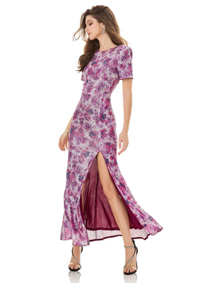 Amethyst Hues Sequined Maxi Dress