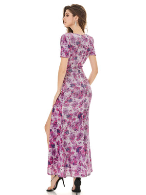 Amethyst Hues Sequined Maxi Dress