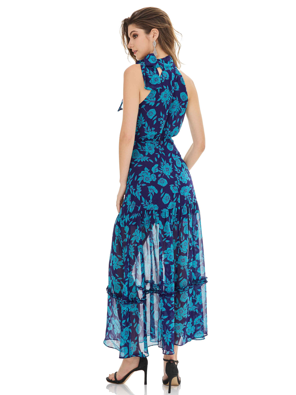 Azure & Crimson Print Dress
