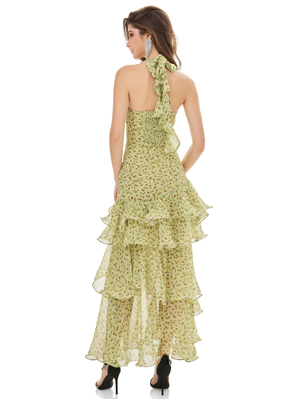 Chartreuse Ruffle Dress