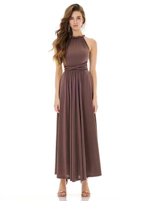 Mocha Braided Waist Dress