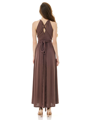 Mocha Braided Waist Dress