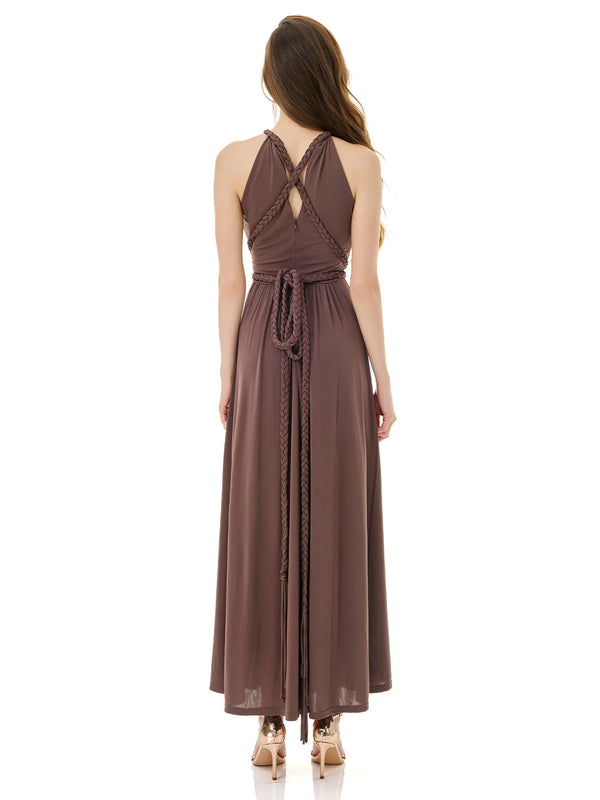 Mocha Braided Waist Dress