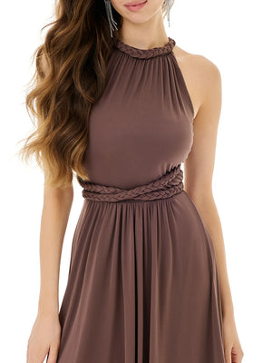 Mocha Braided Waist Dress