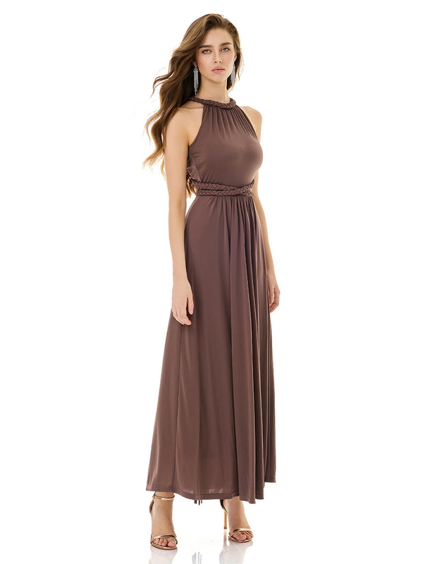 Mocha Braided Waist Dress