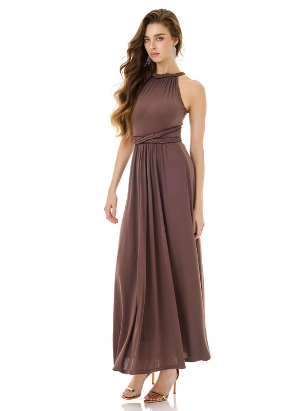 Mocha Braided Waist Dress
